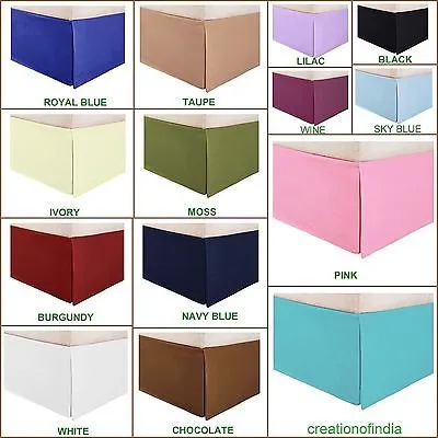 22 Inches Bed Skirt Sky Blue Egyptian Cotton 1000TC