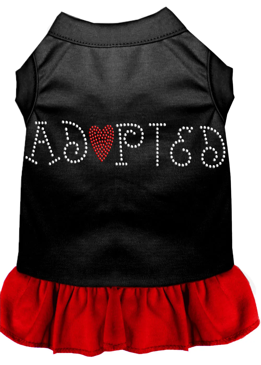 Adopted Rhinestone Dresses Black With Red Med