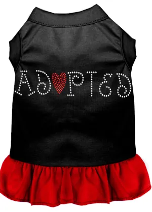 Adopted Rhinestone Dresses Black With Red Med