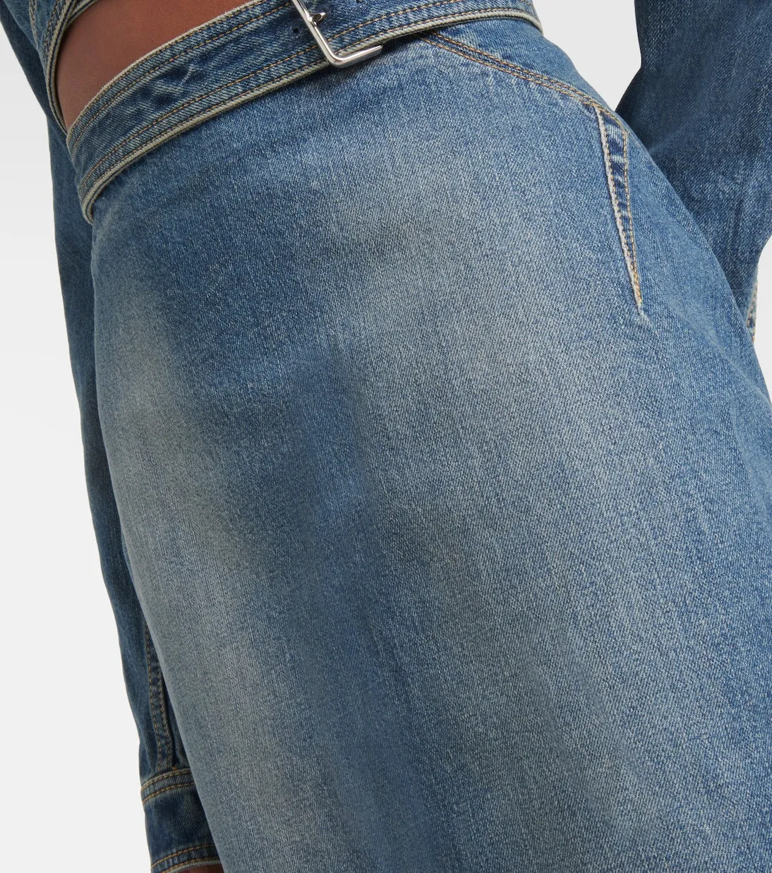 Alaïa denim pencil skirt, blue