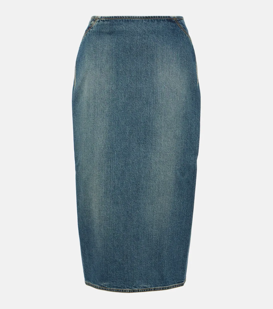 Alaïa denim pencil skirt, blue