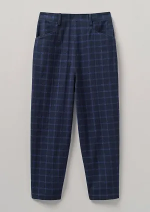 Alix Cotton Wool Seersucker Trousers | Navy