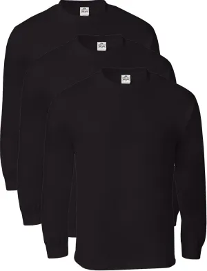 Alstyle Men's Classic Cotton Crew Neck Long Sleeve Plain T-Shirt 3-Pack-Assorted