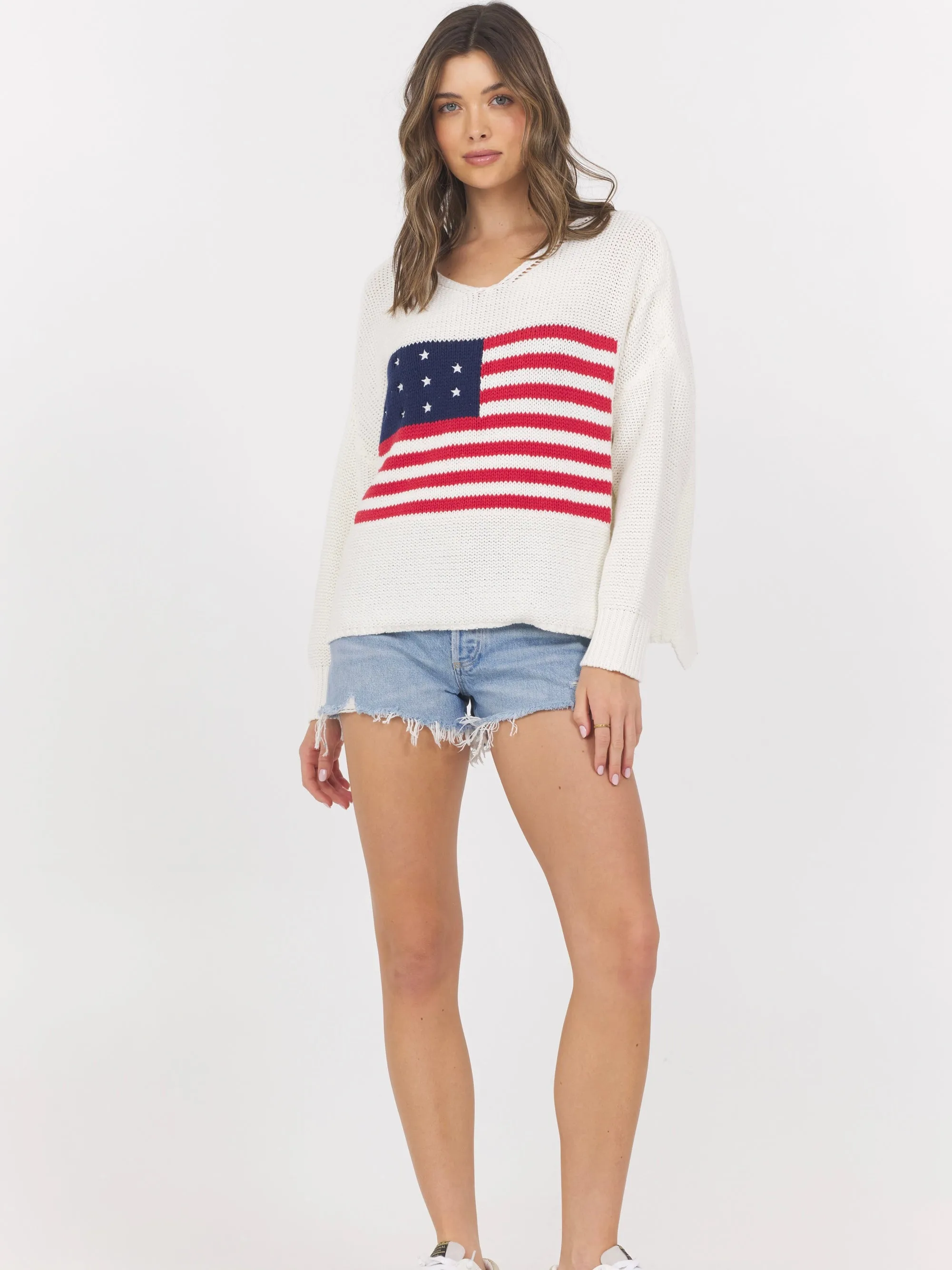 American Flag Graphic Sweater