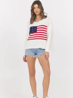 American Flag Graphic Sweater
