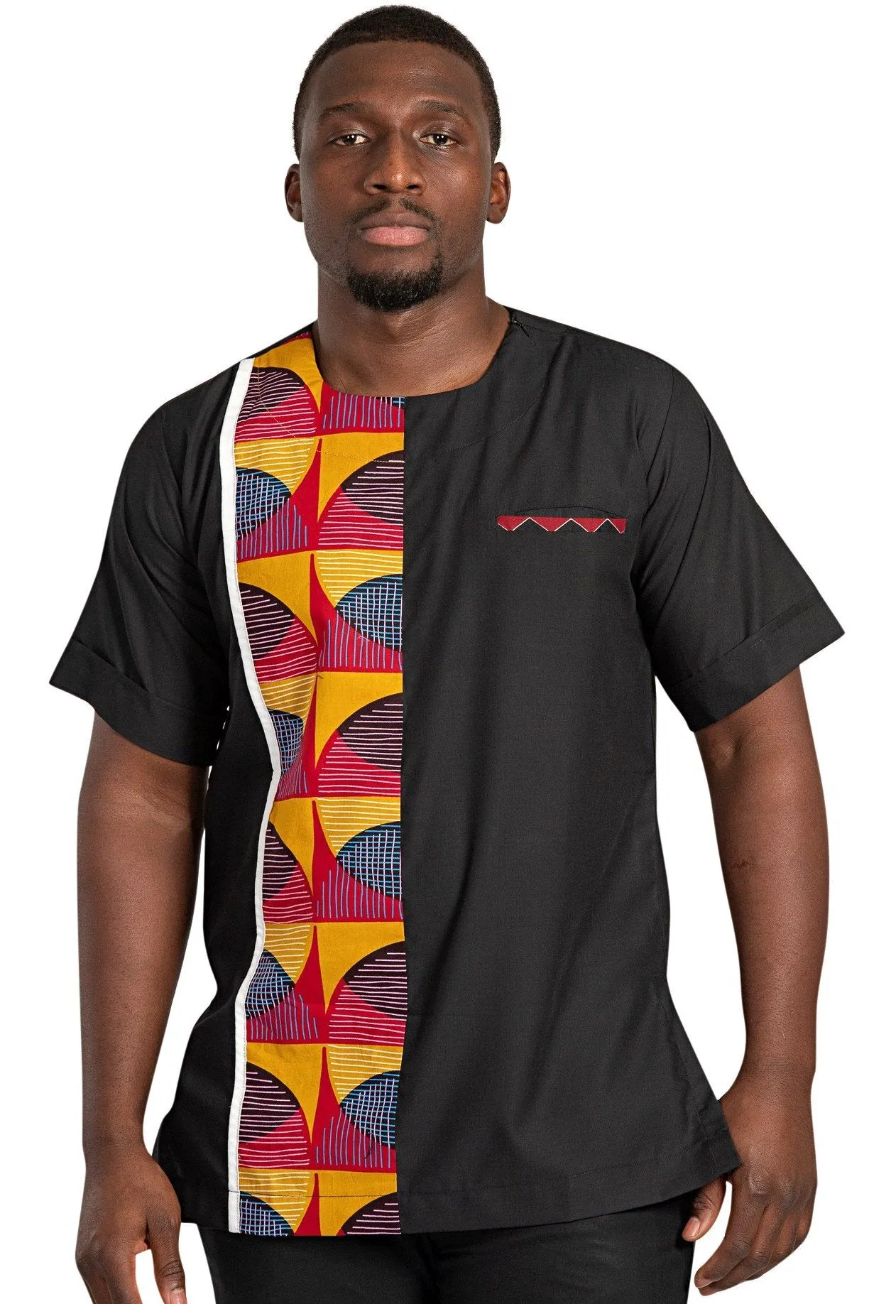 Arun Short Sleeves African Print Men Shirt
