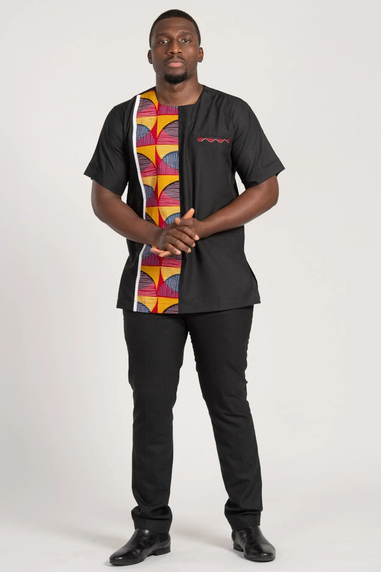 Arun Short Sleeves African Print Men Shirt