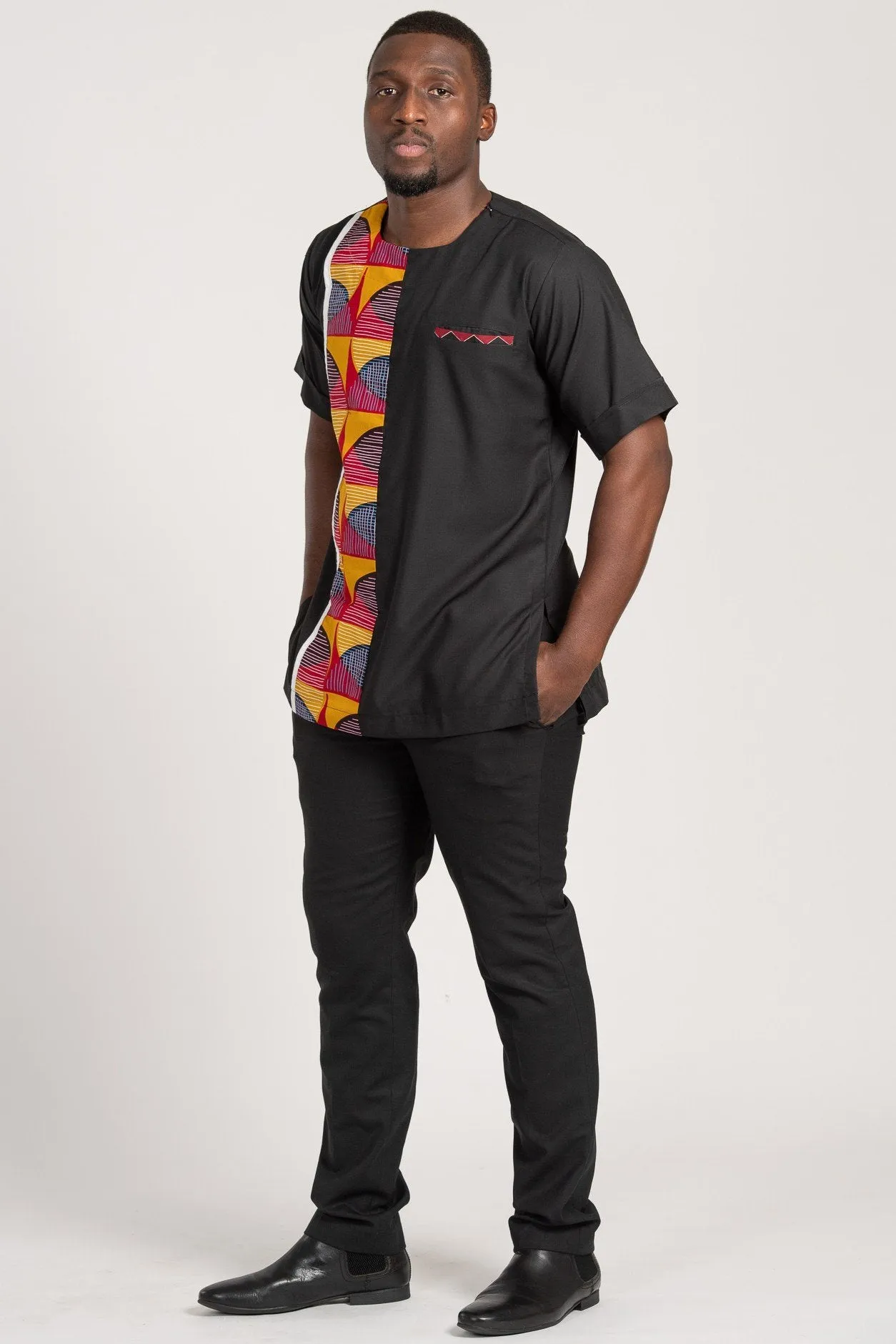 Arun Short Sleeves African Print Men Shirt