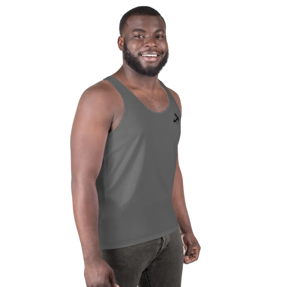 Athletic Apparatus Grey Black logo Unisex Tank Top
