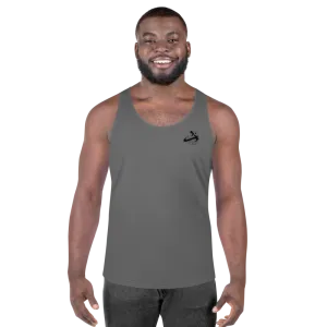 Athletic Apparatus Grey Black logo Unisex Tank Top