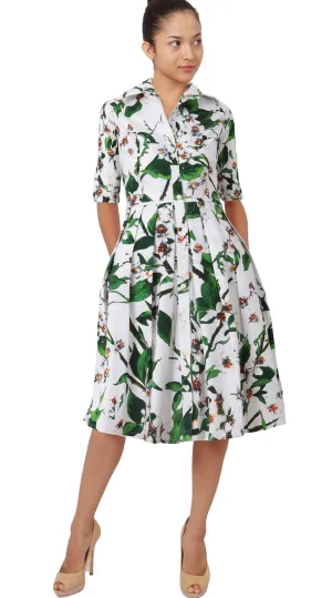 Audrey Dress Shirt Collar 1/2 Sleeve Regular Cotton Stretch (Magnolia)