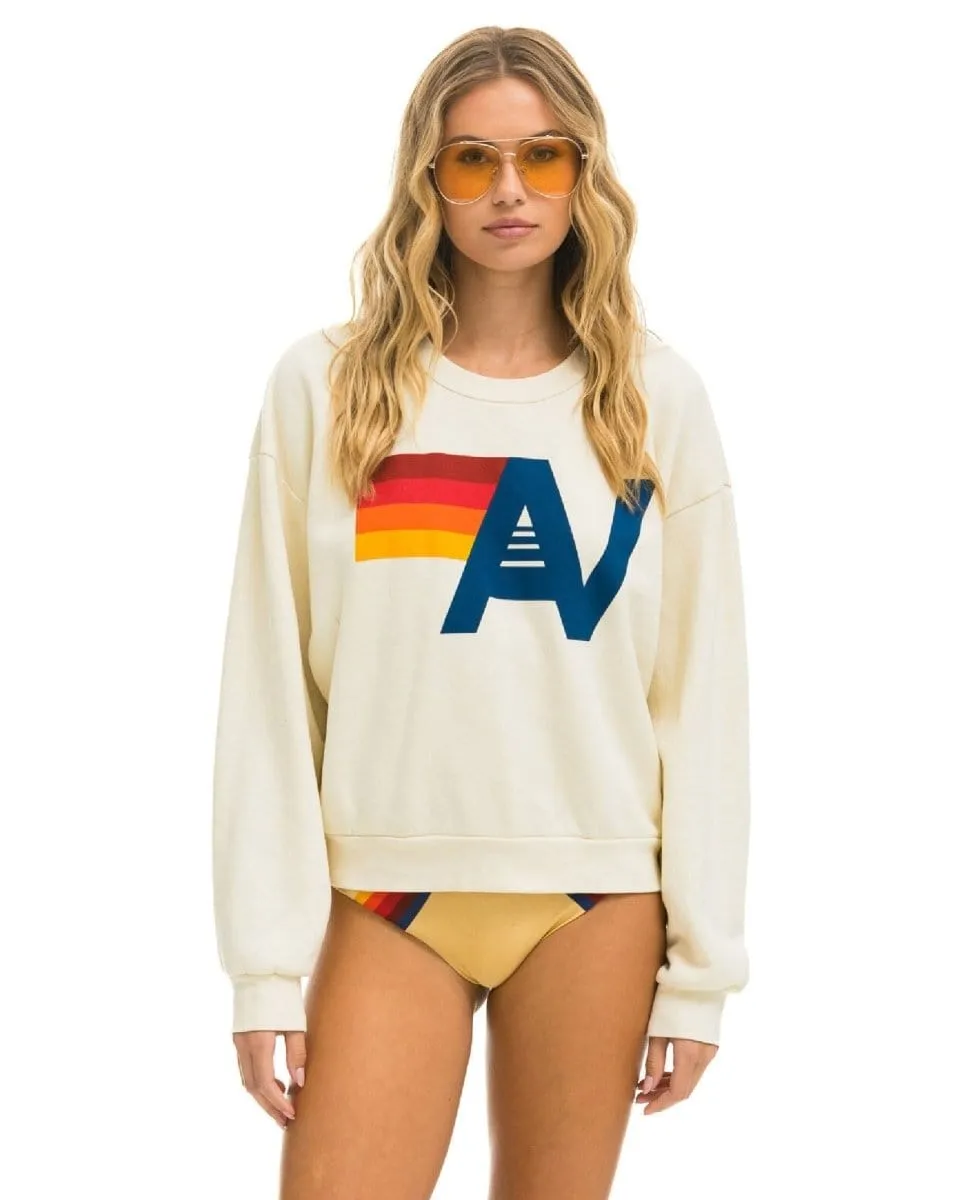 Aviator Nation Logo Sweatshirt Relaxed Vintage White