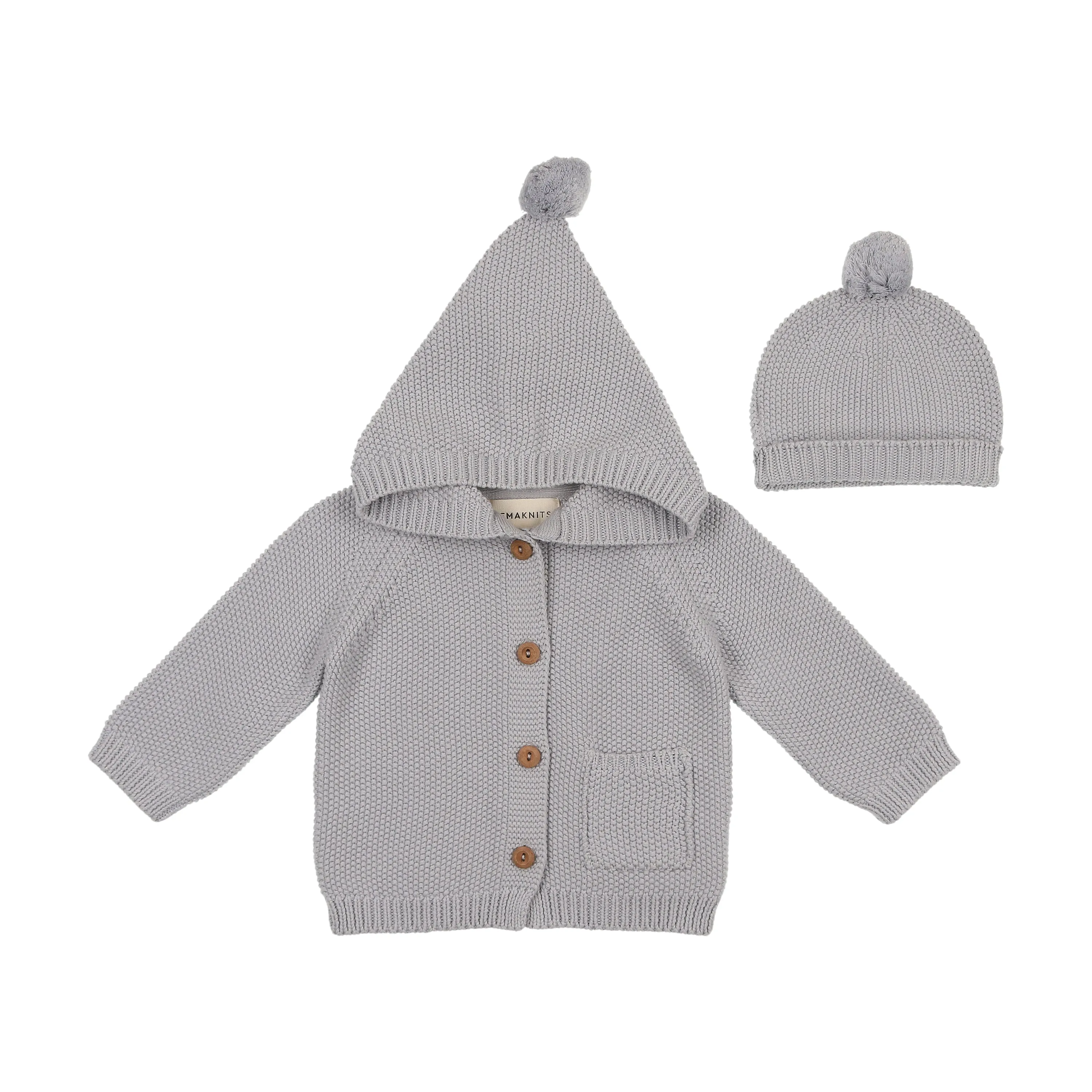 Baby Boy Sweater   Hat | Light Blue | Mema Knits | SS25