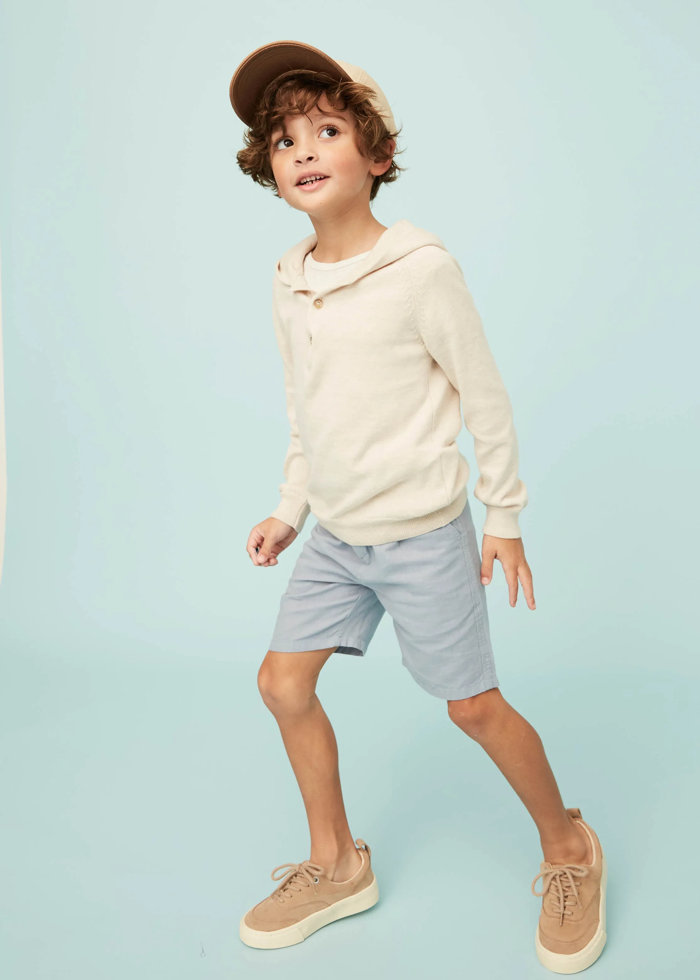 Beige Cotton Hoodie