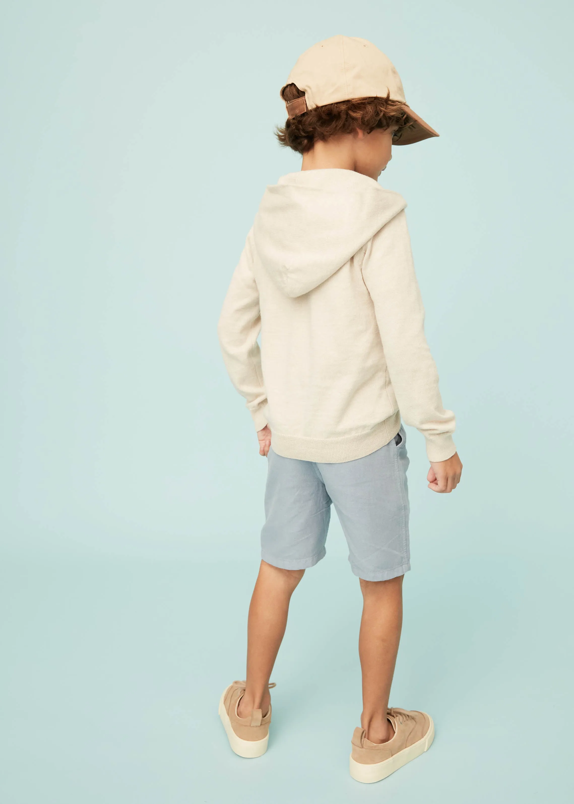 Beige Cotton Hoodie