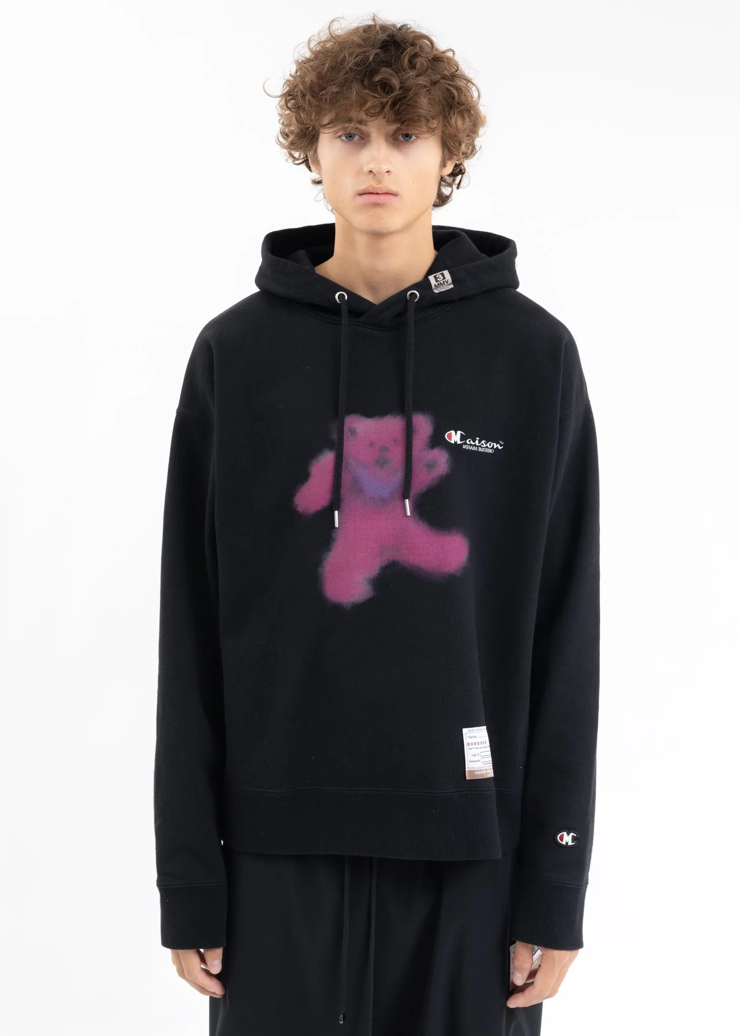 Black Bear Printed Hoodie