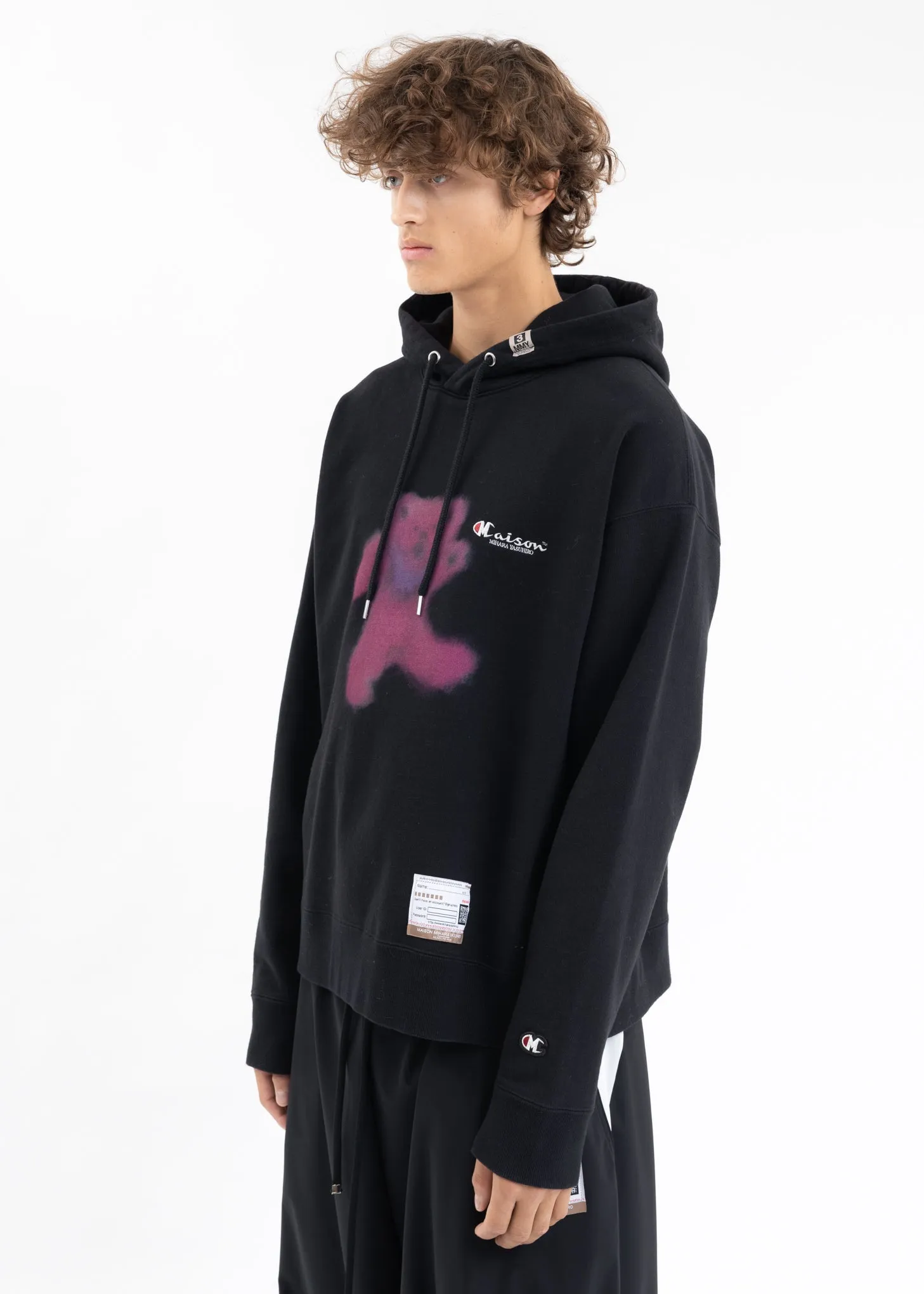 Black Bear Printed Hoodie