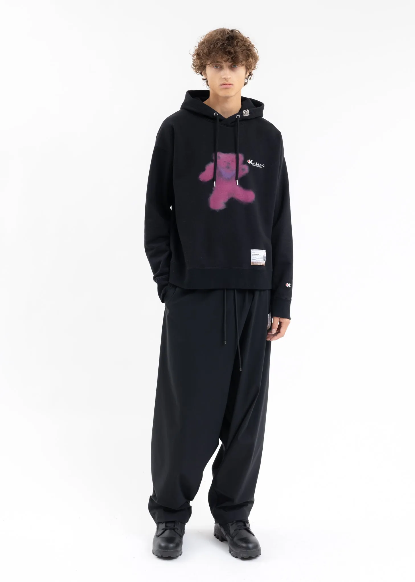 Black Bear Printed Hoodie