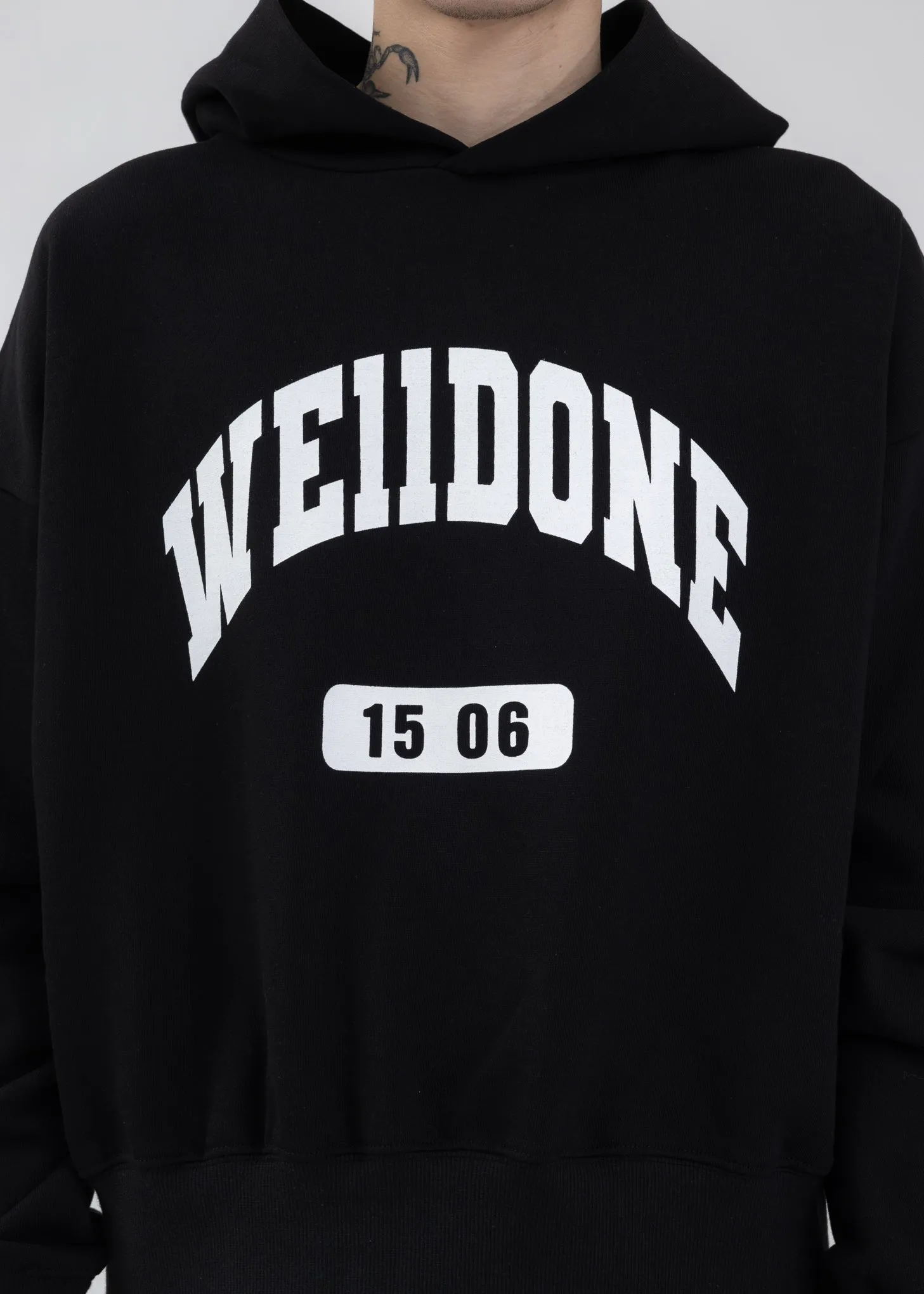 BLACK OLD SCHOOL CAMPUS LOGO HOODIE