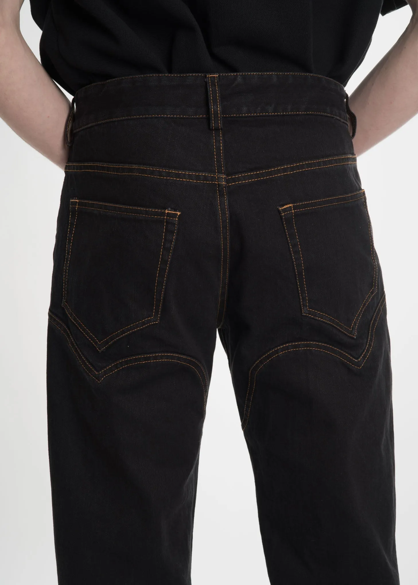 Black Stonewash Western Jeans
