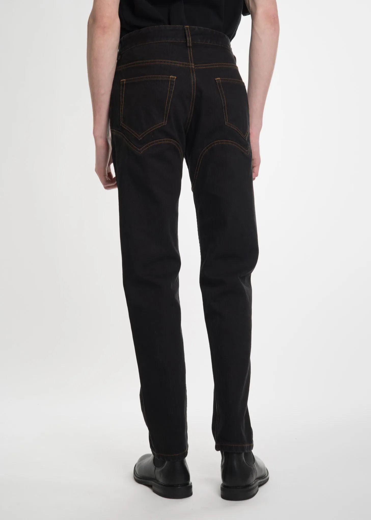 Black Stonewash Western Jeans