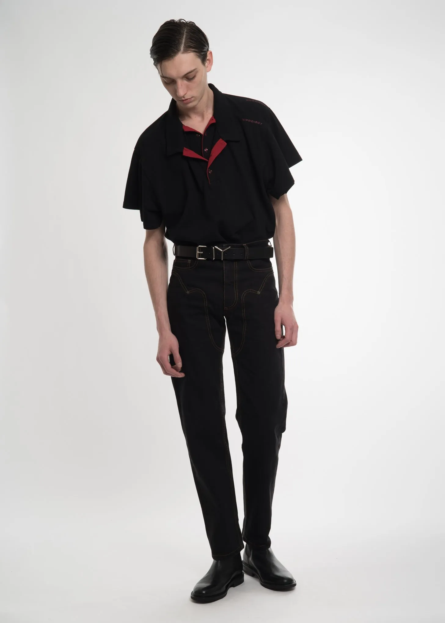 Black Stonewash Western Jeans