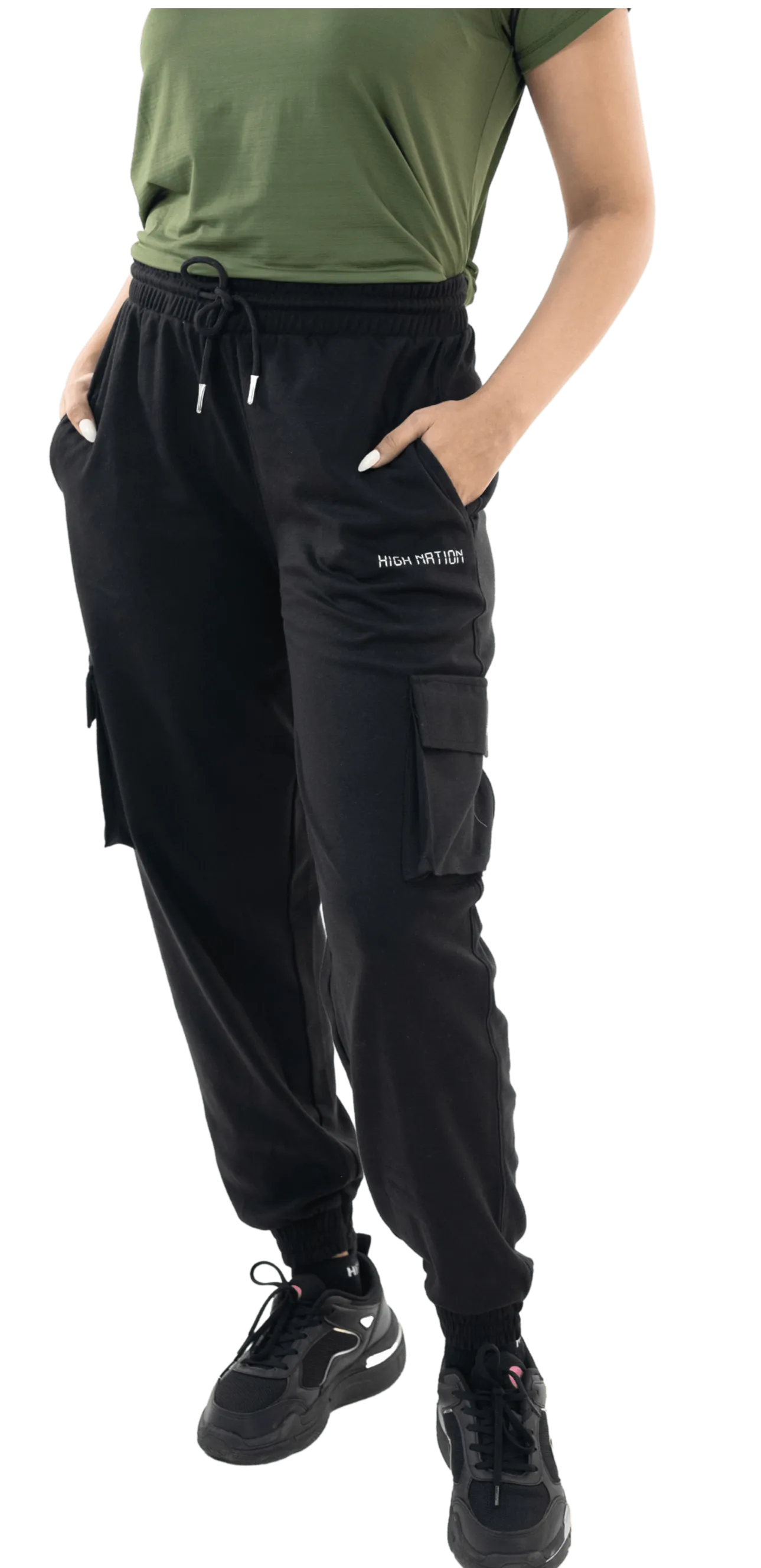 Black Utility Cargo Joggers