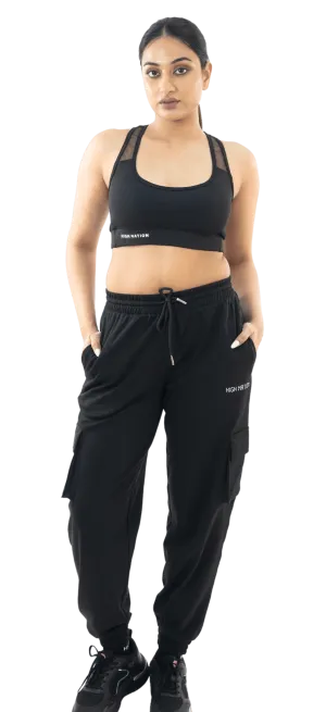 Black Utility Cargo Joggers