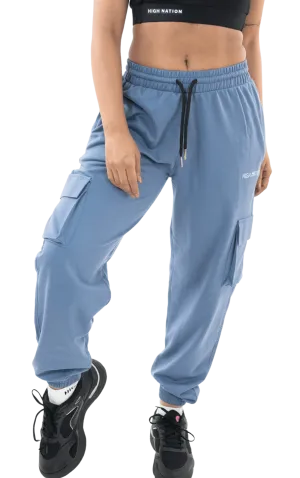 Blue Utility Cargo Joggers