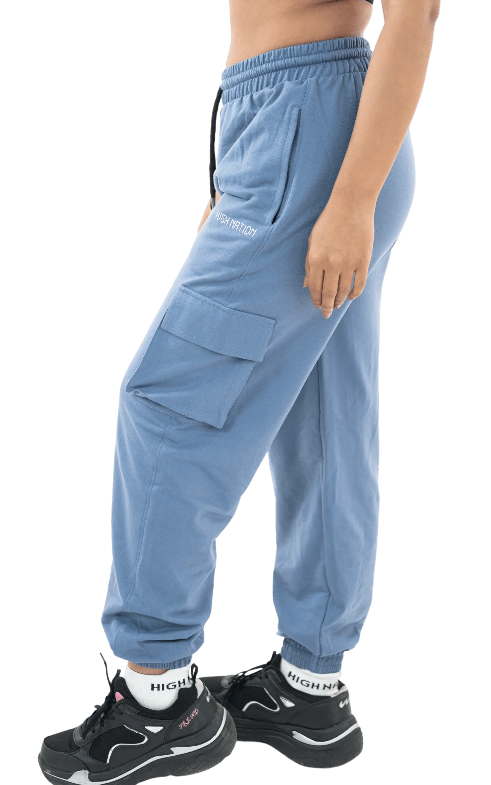 Blue Utility Cargo Joggers