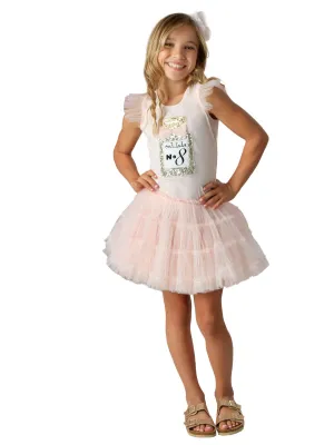 Blush Perfume Birthday Dress with Sequin Top and Tiered Tulle Skirt, Sizes 12M-8