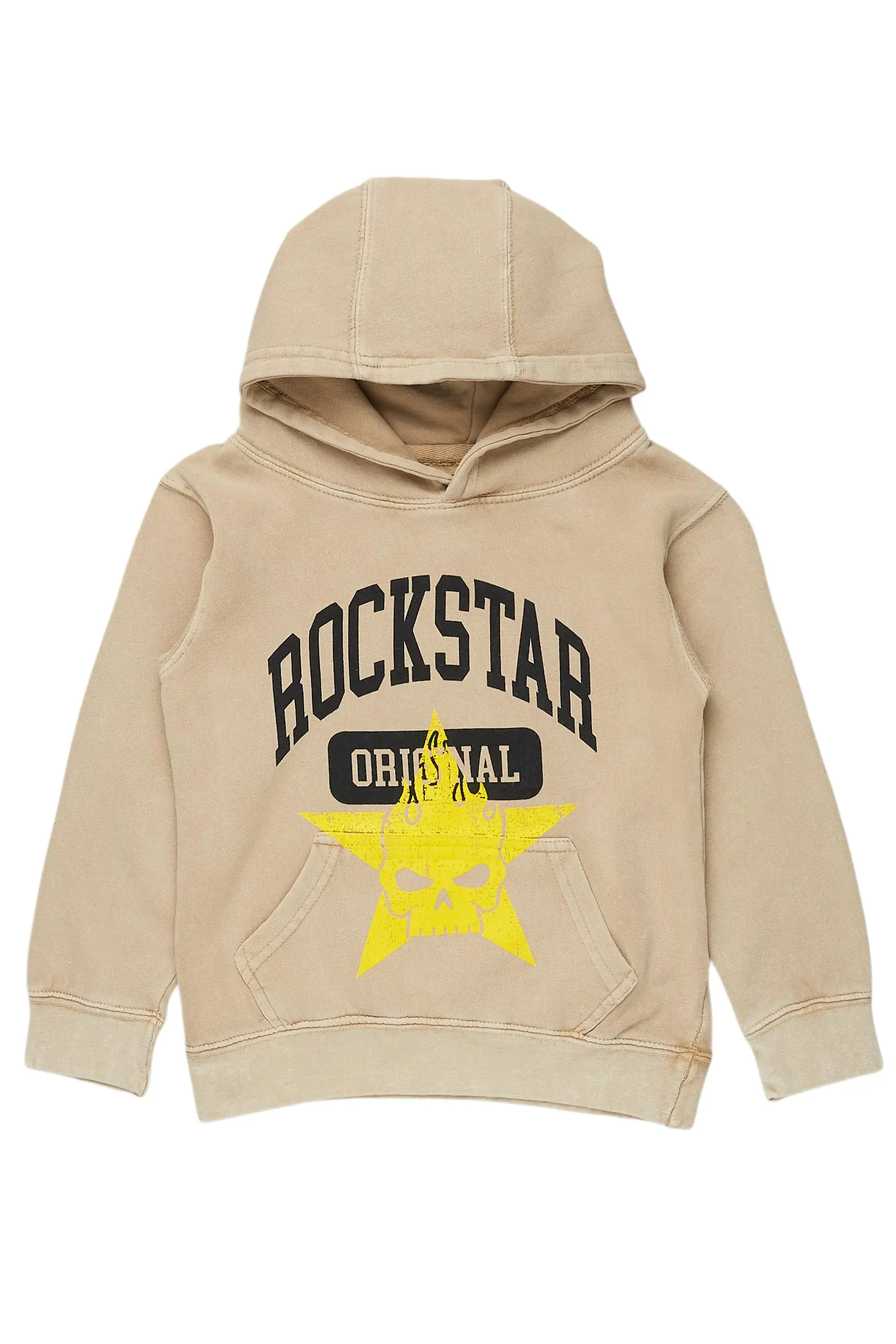Boys Semaj Vintage Beige Graphic Hoodie