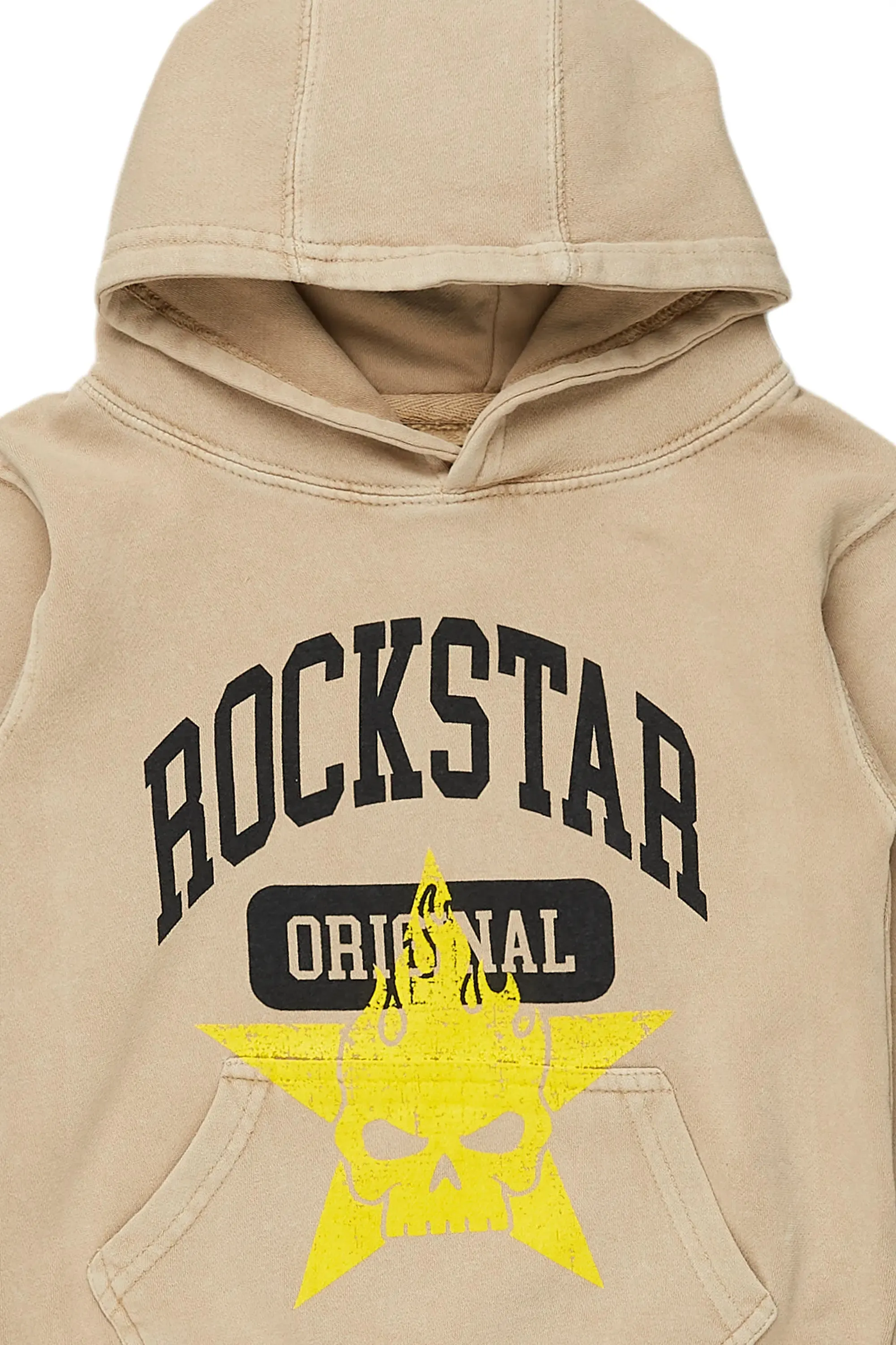 Boys Semaj Vintage Beige Graphic Hoodie
