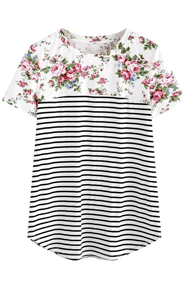 Breastfeeding Comfortable Top Short Sleeve Printed Fashion Pajamas
