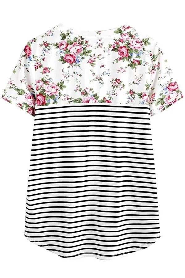 Breastfeeding Comfortable Top Short Sleeve Printed Fashion Pajamas