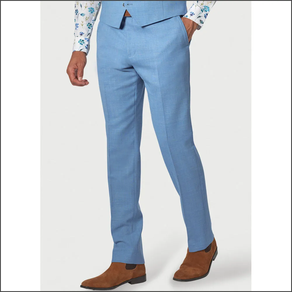 Brook Taverner Constable Tailored Fit Sky Blue Linen Mix Jacket@