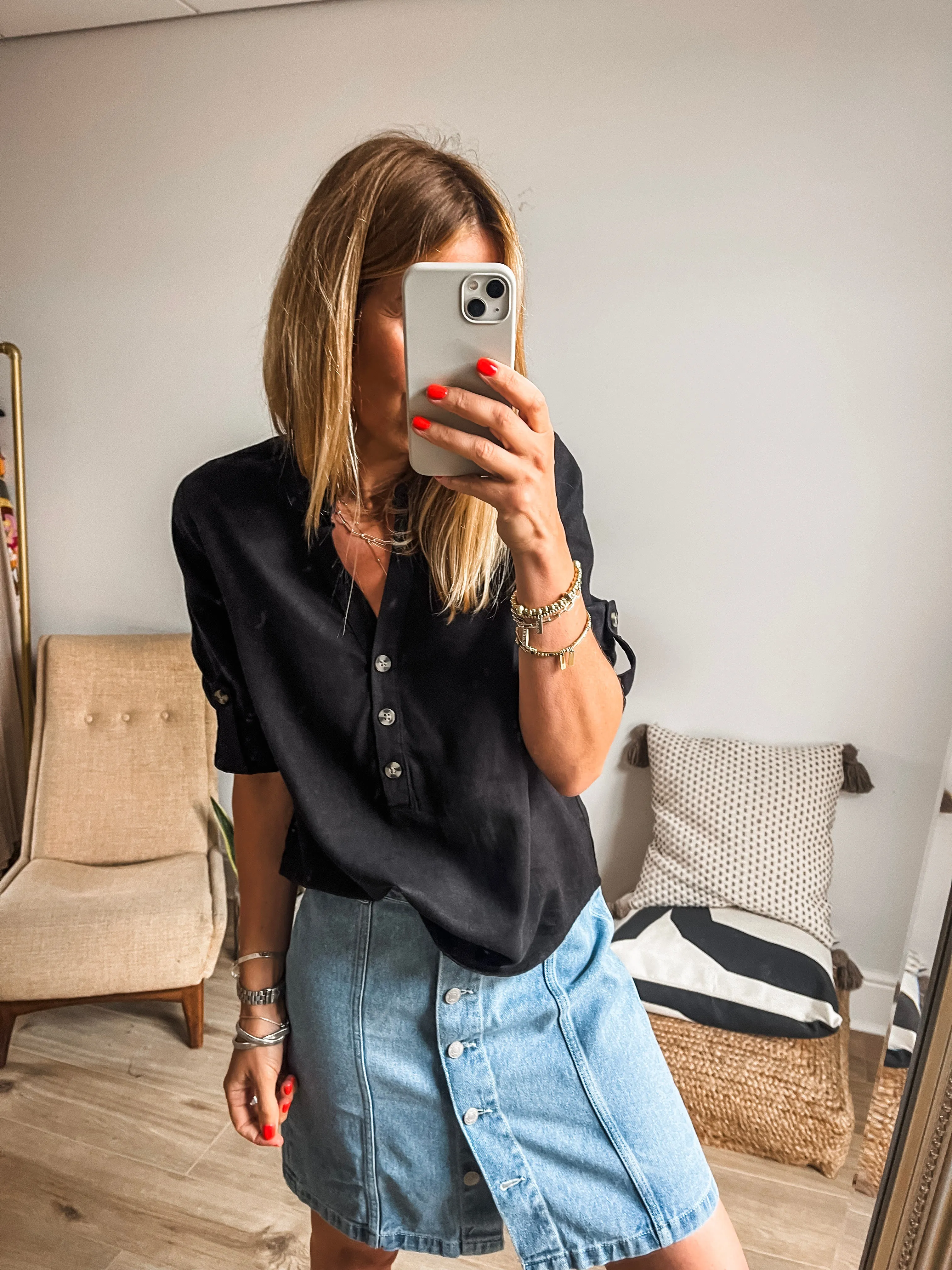 b.young Kristy Denim Skirt PREMIUM BRAND