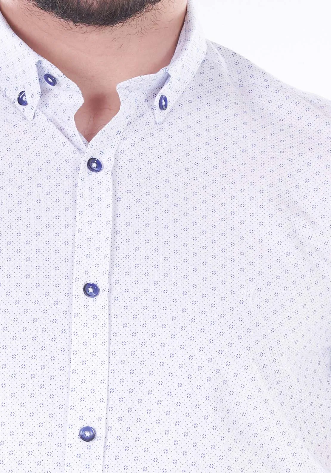 Conn Short Sleeve Shirt - White / Blue