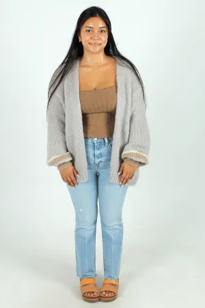 Contrast Sleeve Cardigan
