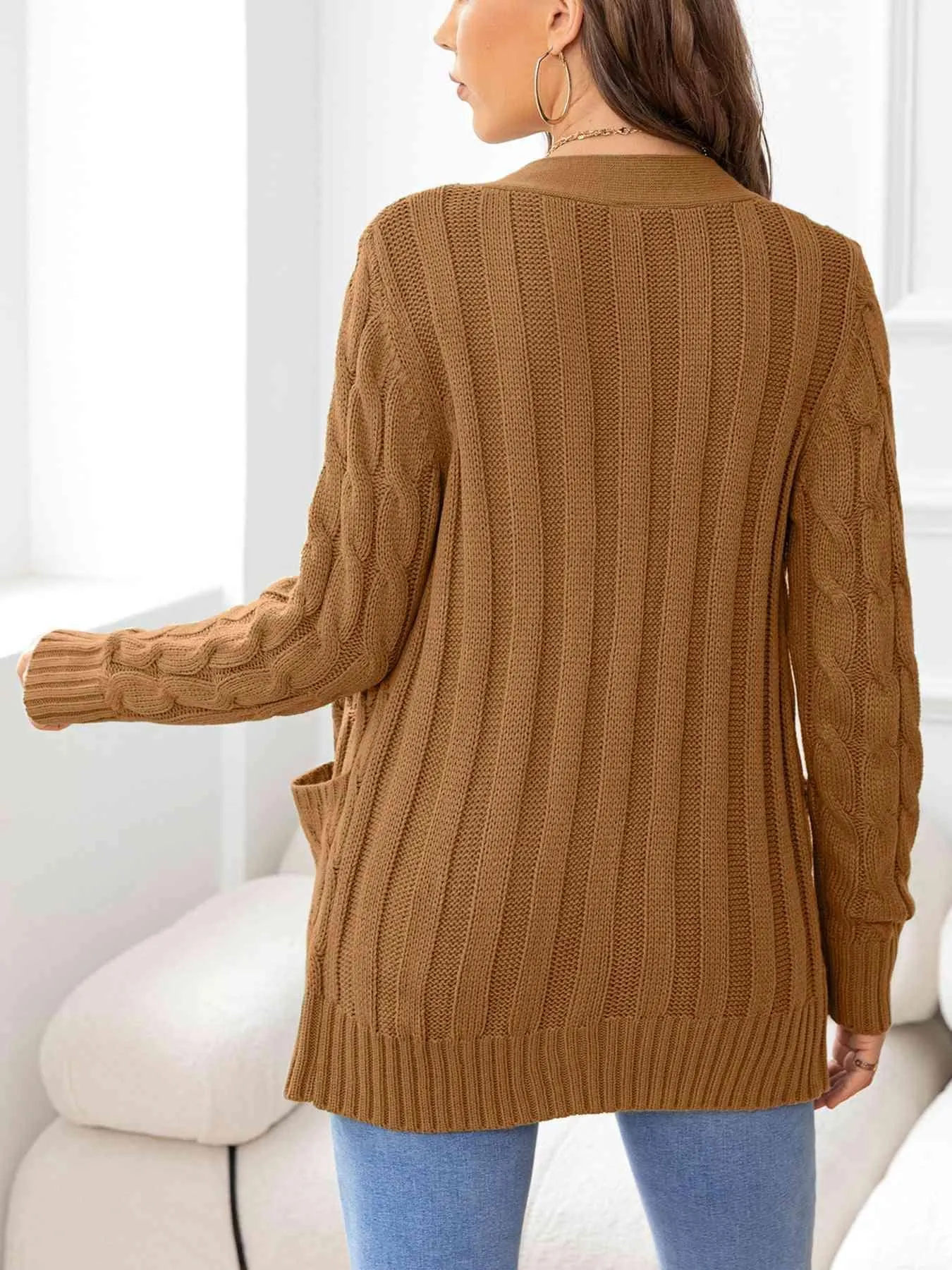 Cozy Embrace Button Up Cable Knit Cardigan