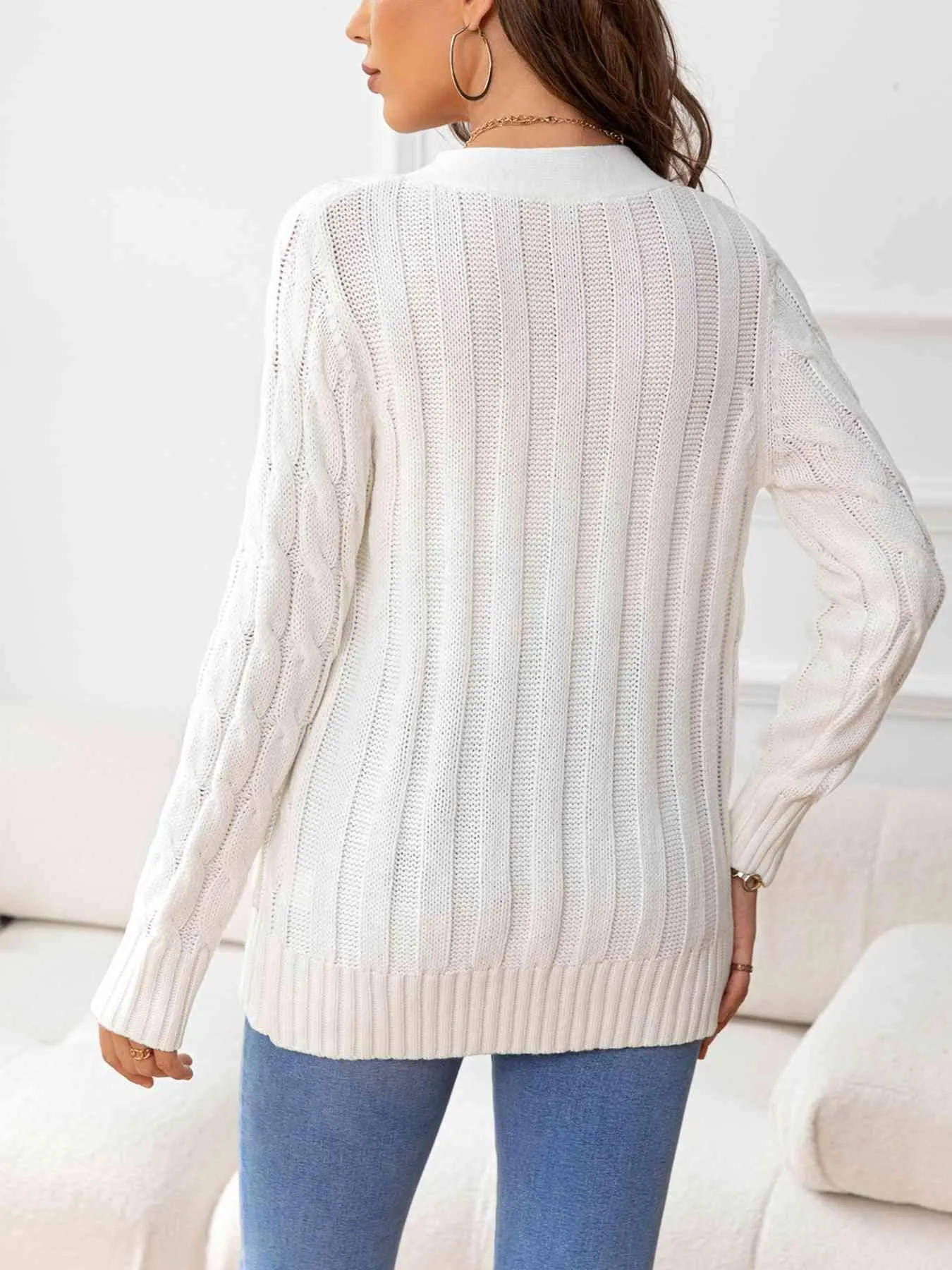 Cozy Embrace Button Up Cable Knit Cardigan