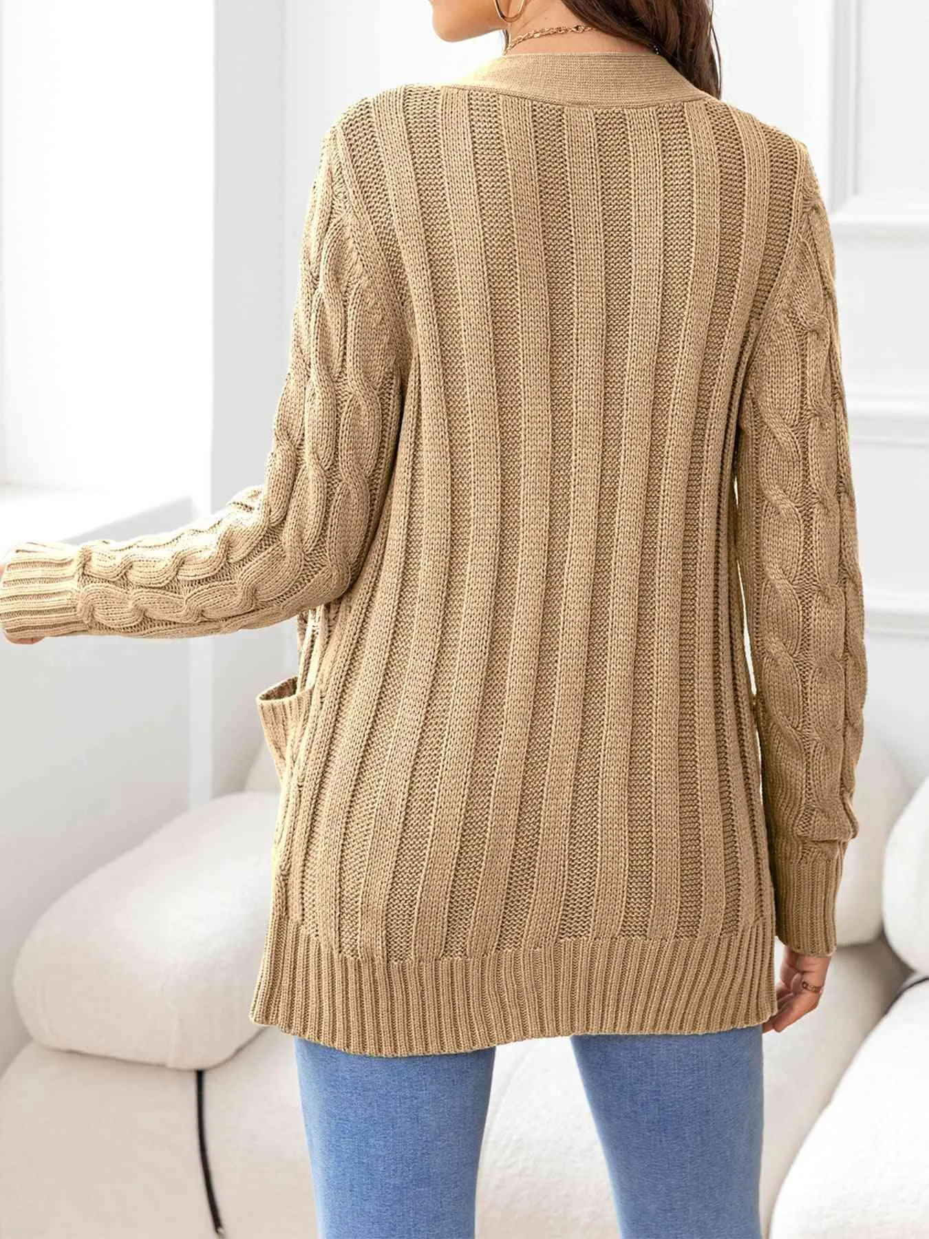 Cozy Embrace Button Up Cable Knit Cardigan