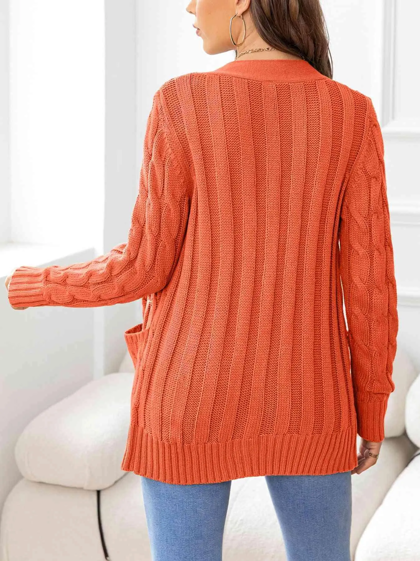 Cozy Embrace Button Up Cable Knit Cardigan