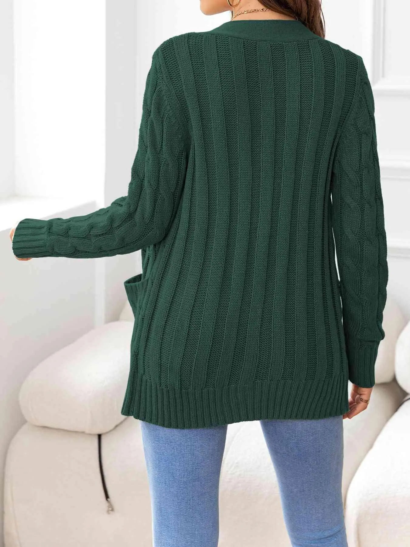 Cozy Embrace Button Up Cable Knit Cardigan