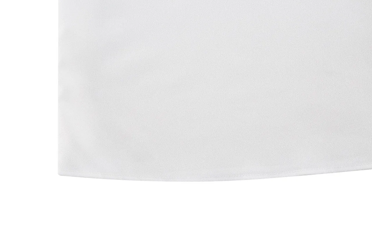 Crepe Shirt Collar Blouse with Detachable Scarf