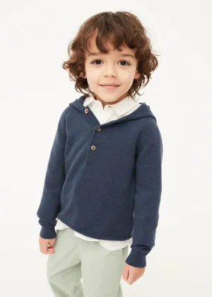 Dark Denim Cotton Hoodie