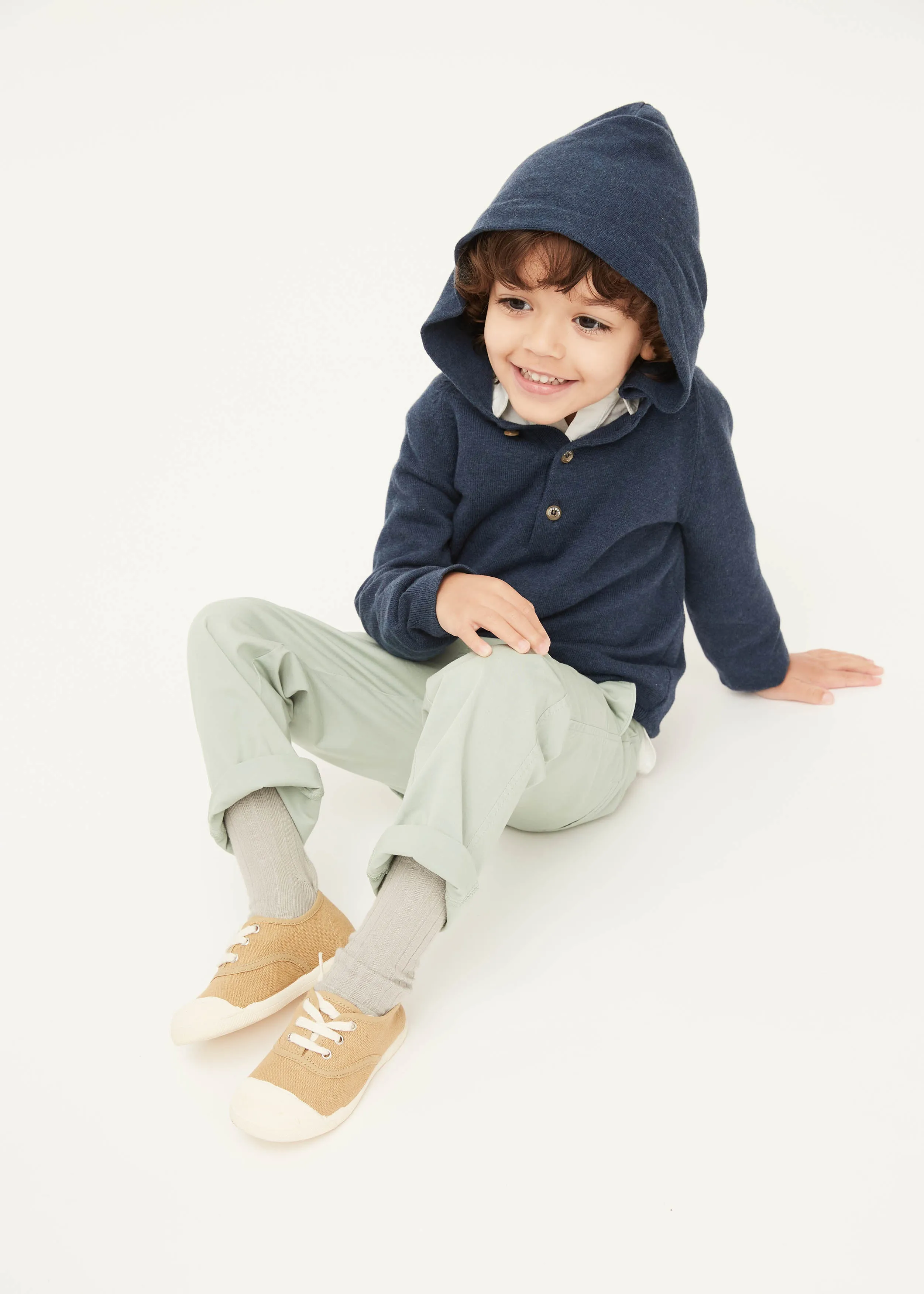 Dark Denim Cotton Hoodie