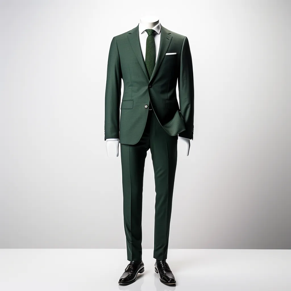 Dark Green 2 Piece Slim Fit Suit for Men - Perfect for Weddings and Business, Stylish and Versatile