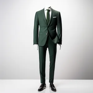Dark Green 2 Piece Slim Fit Suit for Men - Perfect for Weddings and Business, Stylish and Versatile