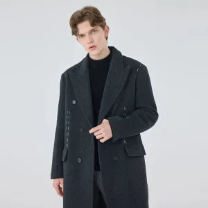 Dark Grey Double-Breasted Overcoat